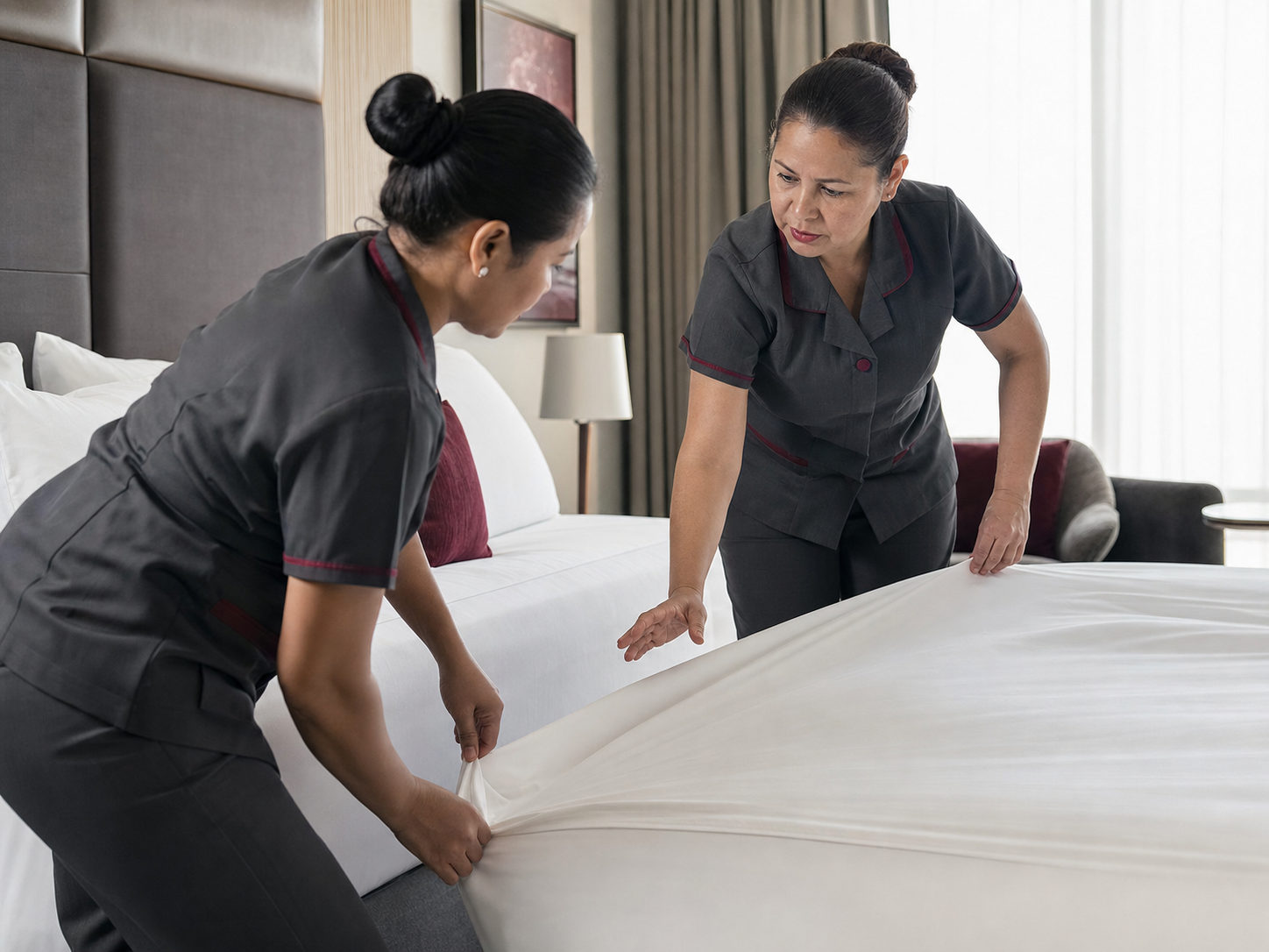 Formacion practica de tecnica de cama para housekeeping hotelero